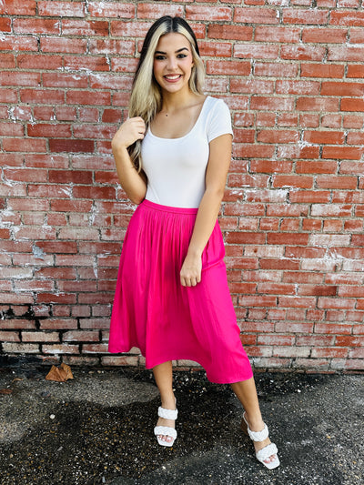 Full of Joy Maxi Skirt • Hot Pink-Kori-Shop Anchored Bliss Women's Boutique Clothing Store