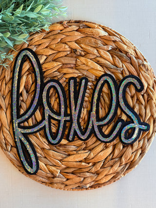 Foxes Cursive Script Sequin Patch-Harps & Oli-Shop Anchored Bliss Women's Boutique Clothing Store
