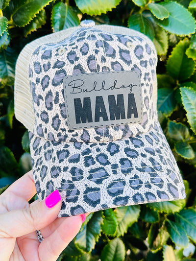 Bulldog Mama Patch Hat • Ivory-Anchored Bliss Boutique-Shop Anchored Bliss Women's Boutique Clothing Store