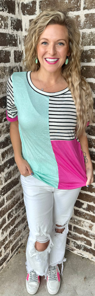 Here for It Top • Mint-Emerald Creek-Shop Anchored Bliss Women's Boutique Clothing Store