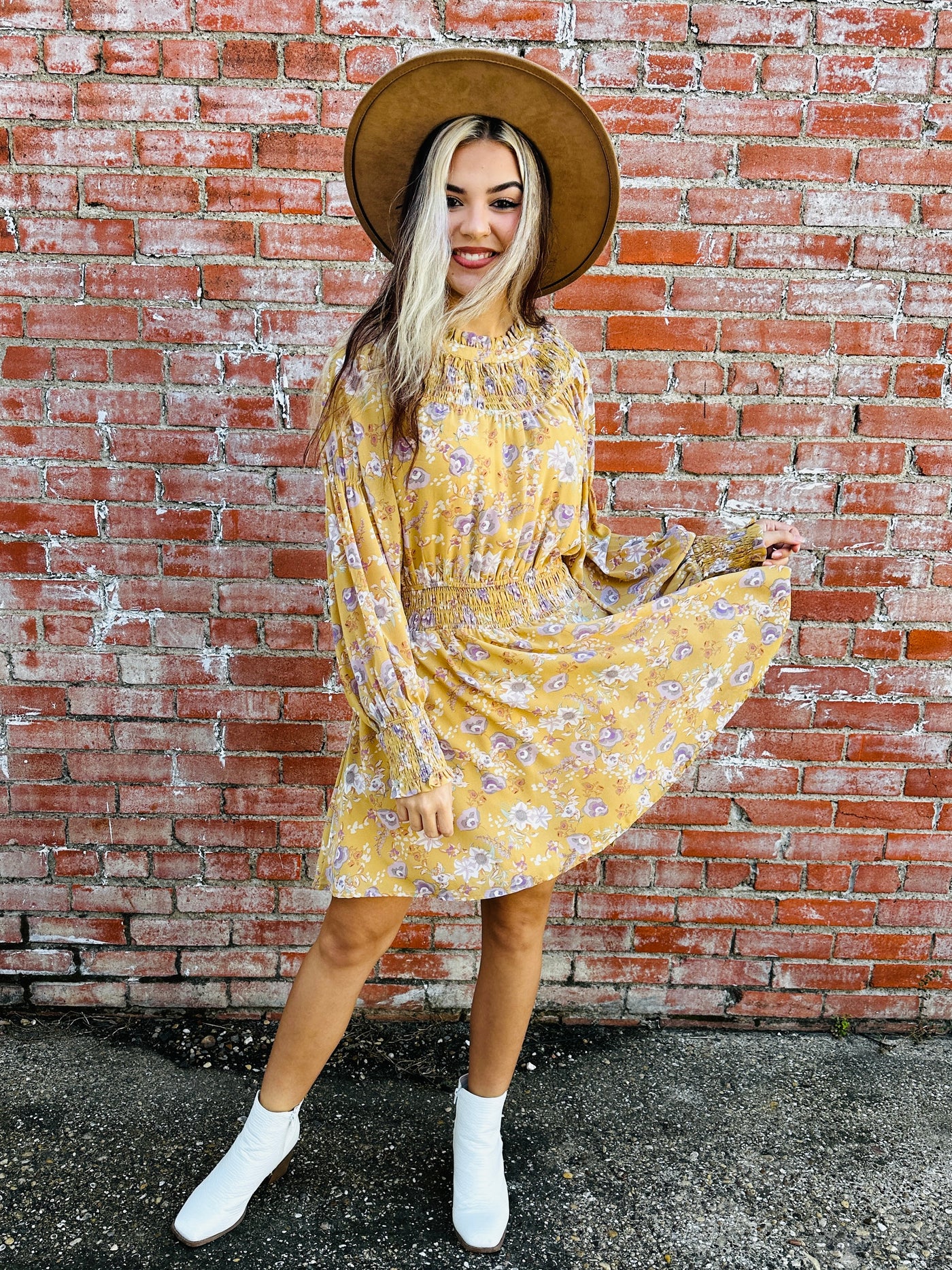 More than the Sunshine Mock Neck Dress • Mustard-Kori-Shop Anchored Bliss Women's Boutique Clothing Store