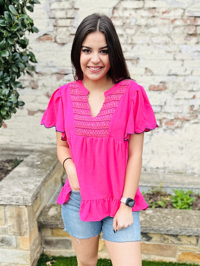 Ready to Fiesta Top • Pink-Umgee-Shop Anchored Bliss Women's Boutique Clothing Store
