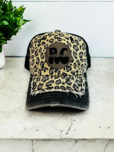 Retro RC Bulldogs Leopard Leather Patch Hat-Walker Elementary-Shop Anchored Bliss Women's Boutique Clothing Store