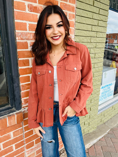 Feeling So Good Jacket • Rust-Lovely Melody-Shop Anchored Bliss Women's Boutique Clothing Store