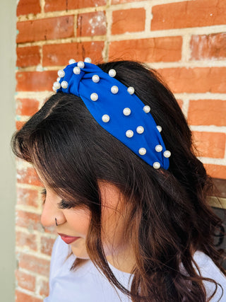 Your Greatest Wish Pearl Headband • Blue-DMC-Shop Anchored Bliss Women's Boutique Clothing Store