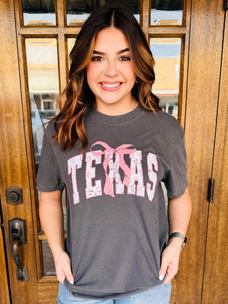 Texas Pink Bow Graphic Tee-Harps & Oli-Shop Anchored Bliss Women's Boutique Clothing Store