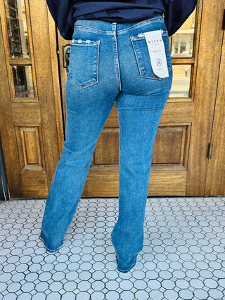 Risen Where You Are High Rise Straight Denim Jeans-Risen-Shop Anchored Bliss Women's Boutique Clothing Store