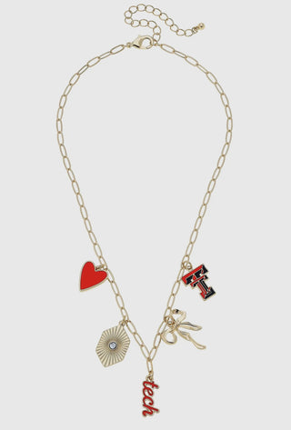 Texas Tech Collegiate Charm Necklace-Canvas Style-Shop Anchored Bliss Women's Boutique Clothing Store