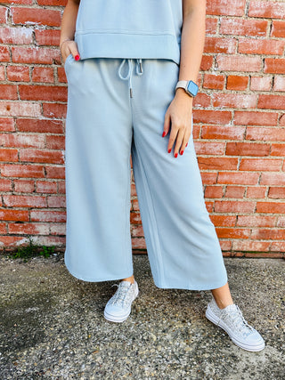 Want You Now Wide Leg Bottoms • Light Blue-Entro-Shop Anchored Bliss Women's Boutique Clothing Store