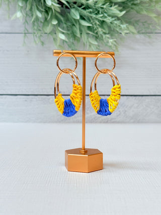 Brave Spirit Hoops • Blue + Yellow-Brittany Carl-Shop Anchored Bliss Women's Boutique Clothing Store