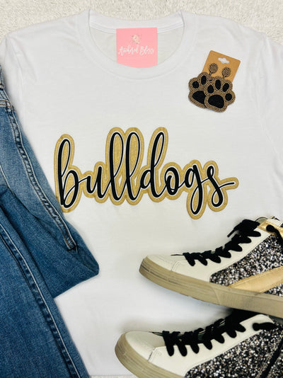 Bulldog Puff Ink Graphic Tee-Spirit To A Tee-Shop Anchored Bliss Women's Boutique Clothing Store