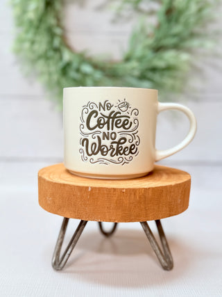 No Coffee No Workee Coffee Mug-Brittany Carl-Shop Anchored Bliss Women's Boutique Clothing Store