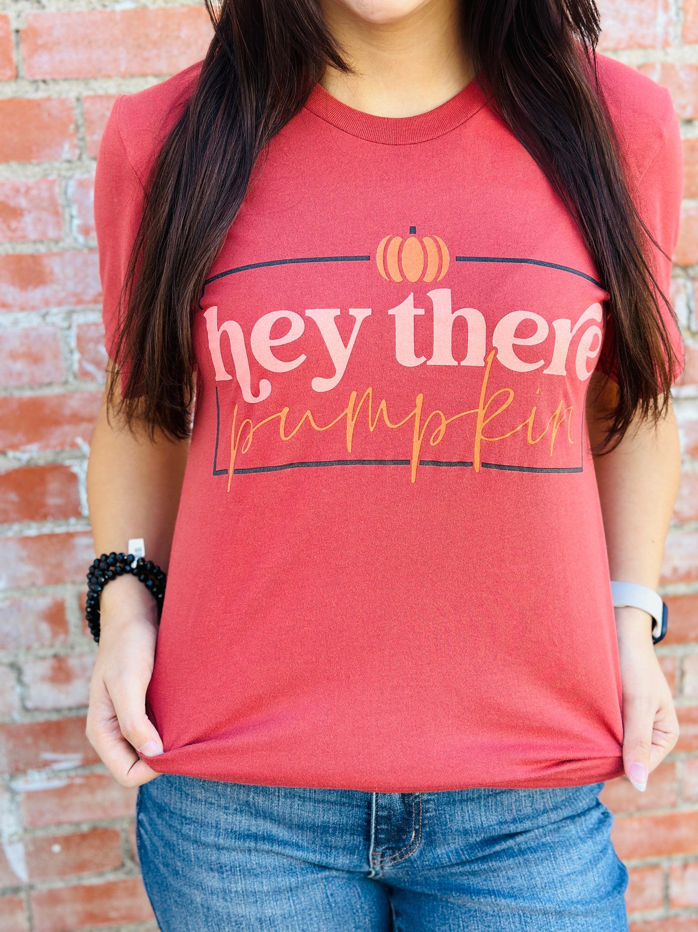 Hey There Pumpkin Graphic Tee-Harps & Oli-Shop Anchored Bliss Women's Boutique Clothing Store