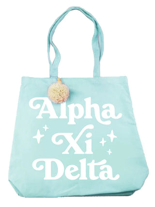 Sorority Retro Pom Pom Tote Bag-Sorority Shop-Shop Anchored Bliss Women's Boutique Clothing Store