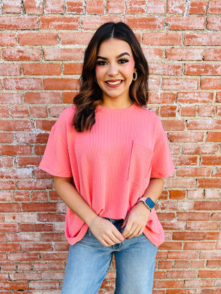 Just Between Us Corded Pocket Top • Orange-Zenana-Shop Anchored Bliss Women's Boutique Clothing Store