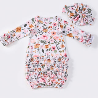 Wispy Blooms Baby Gown & Headband-Clover Cottage-Shop Anchored Bliss Women's Boutique Clothing Store