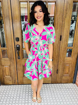 In Light of it All Tropical Floral Mini Dress • Orchid Purple-She+Sky-Shop Anchored Bliss Women's Boutique Clothing Store