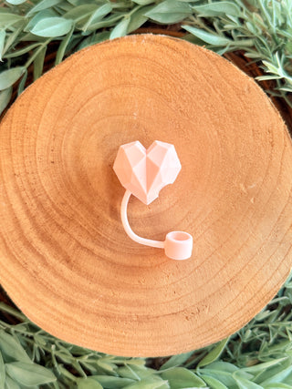 Pink Geometric Heart Straw Toppers-Brittany Carl-Shop Anchored Bliss Women's Boutique Clothing Store