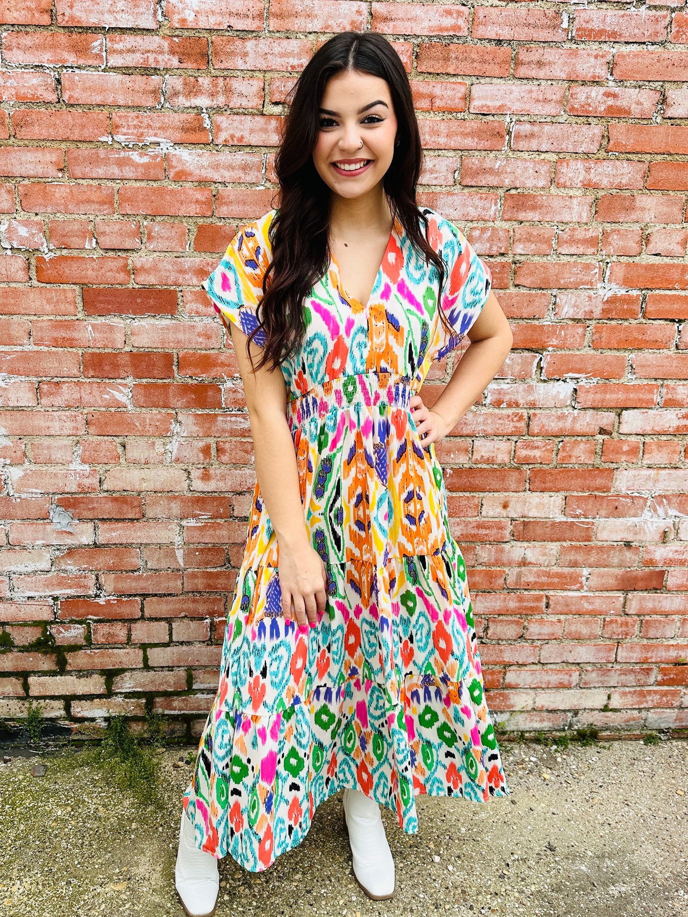 Ready to Fiesta Dress • Green Mix-Umgee-Shop Anchored Bliss Women's Boutique Clothing Store