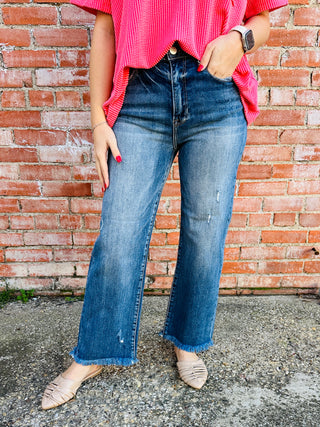 Risen Wishful Thinking Straight Leg Denim Jeans-Risen-Shop Anchored Bliss Women's Boutique Clothing Store