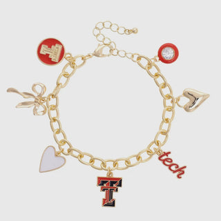 Texas Tech Charm Bracelet-Canvas Style-Shop Anchored Bliss Women's Boutique Clothing Store