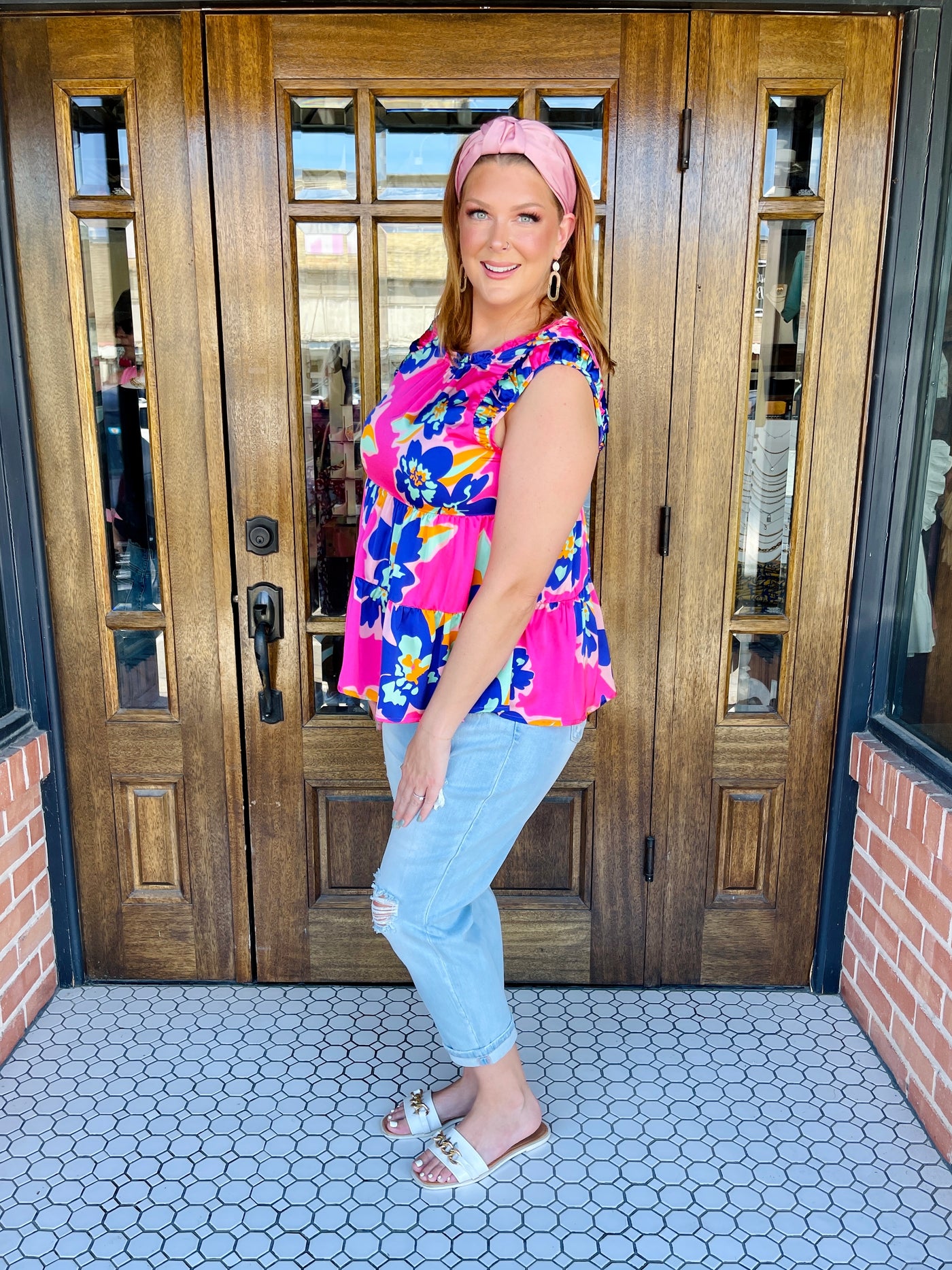 A Little Extra Floral Top-Umgee-Shop Anchored Bliss Women's Boutique Clothing Store