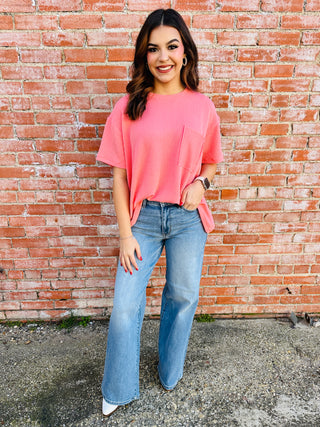 Just Between Us Corded Pocket Top • Orange-Zenana-Shop Anchored Bliss Women's Boutique Clothing Store