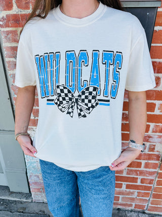 Wildcats Block & Bow Graphic Tee-Harps & Oli-Shop Anchored Bliss Women's Boutique Clothing Store