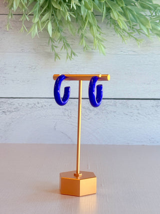 Spirit Queen Hoop Earrings • Blue-DMC-Shop Anchored Bliss Women's Boutique Clothing Store