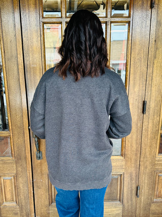 Go Easy on Me Acid Washed Hi Low Pullover • Black-Zenana-Shop Anchored Bliss Women's Boutique Clothing Store