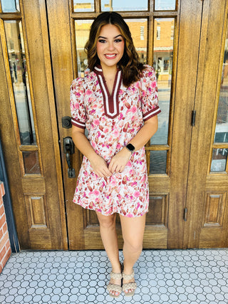 Back and Forth Floral Print Mini Dress • Wine-Entro-Shop Anchored Bliss Women's Boutique Clothing Store