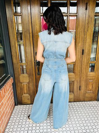 Something to Live For Wide Leg Denim Jumpsuit-EESome-Shop Anchored Bliss Women's Boutique Clothing Store