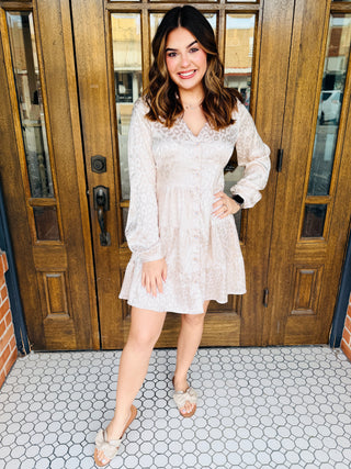 Be With Me Animal Print Button Down Tiered Dress • Eggshell-Stacey Kluttz-Shop Anchored Bliss Women's Boutique Clothing Store