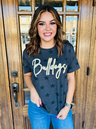 Bulldogs Script Star Graphic Tee-Harps & Oli-Shop Anchored Bliss Women's Boutique Clothing Store