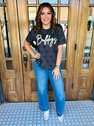 Bulldogs Script Star Graphic Tee-Harps & Oli-Shop Anchored Bliss Women's Boutique Clothing Store