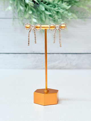 Rhinestone Coquette Bow Earrings-Stacey Kluttz-Shop Anchored Bliss Women's Boutique Clothing Store