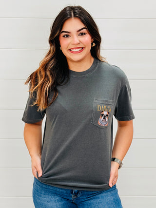 Dawgs Blinged Bulldog Pocket Tee-Harps & Oli-Shop Anchored Bliss Women's Boutique Clothing Store