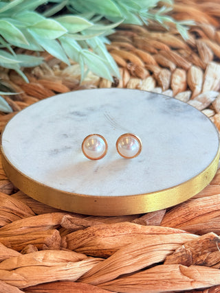 Misty Circle Pearl Earrings • Ivory-Carol Su-Shop Anchored Bliss Women's Boutique Clothing Store