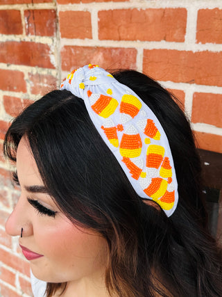 Candy Corn Beaded Headband-Stacey Kluttz-Shop Anchored Bliss Women's Boutique Clothing Store