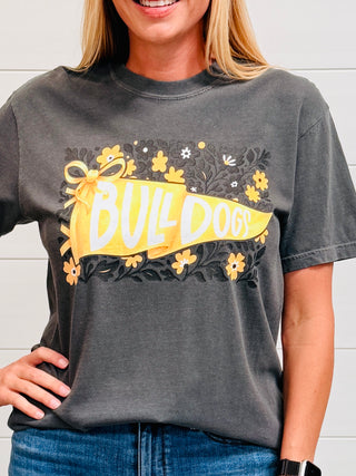 Bulldogs Watercolor Pennant Graphic Tee-Harps & Oli-Shop Anchored Bliss Women's Boutique Clothing Store