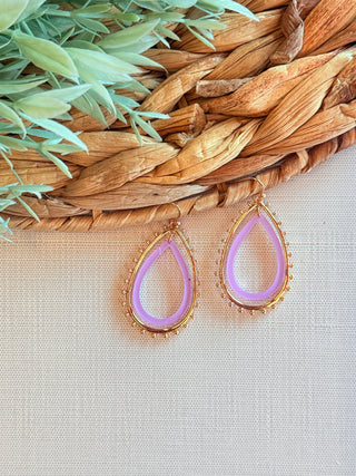 Trinity Teardrop Earrings Light Purple-DMC-Shop Anchored Bliss Women's Boutique Clothing Store