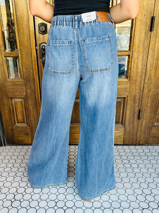 Judy Blue The Sweetest Thing Palazzo Denim Jeans-Judy Blue-Shop Anchored Bliss Women's Boutique Clothing Store