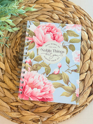 Noble Things Pink Peony Spiral-bound Journal-Brittany Carl-Shop Anchored Bliss Women's Boutique Clothing Store