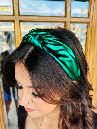 Come Along Metallic Headband • Green-Song Lily-Shop Anchored Bliss Women's Boutique Clothing Store