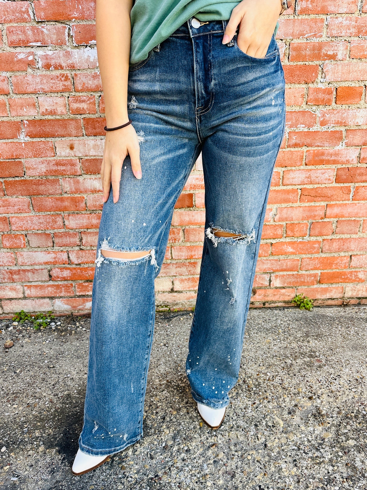 Risen One Good Reason Distressed Denim Jeans-Risen-Shop Anchored Bliss Women's Boutique Clothing Store