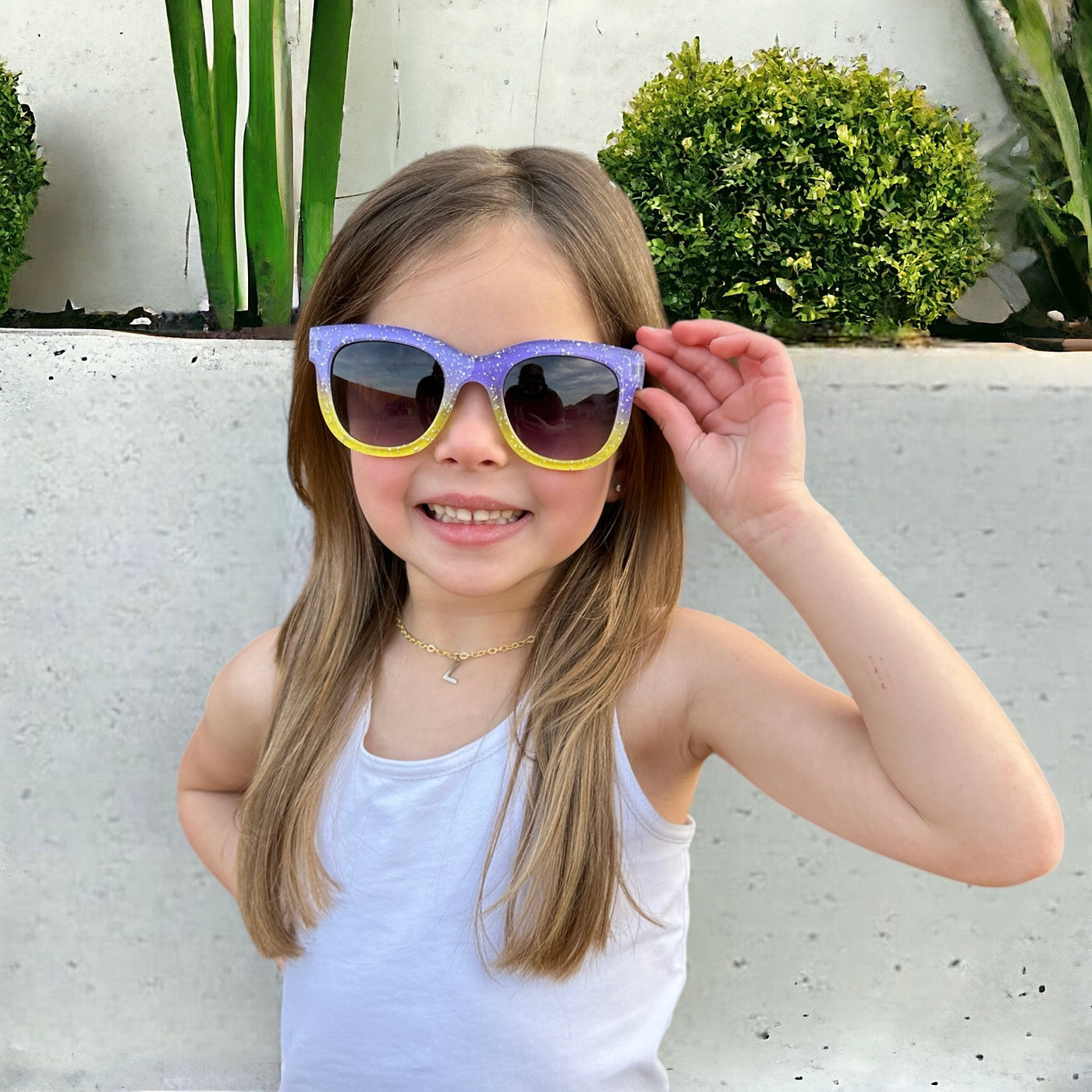 Fun In The Sun Little Girl Glitter Sunglasses-Brittany Carl-Shop Anchored Bliss Women's Boutique Clothing Store