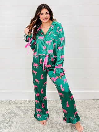 Wildest Dreams Long Sleeve Top + Pant Pajama Set • Green-Bella Sleep + Spa-Shop Anchored Bliss Women's Boutique Clothing Store