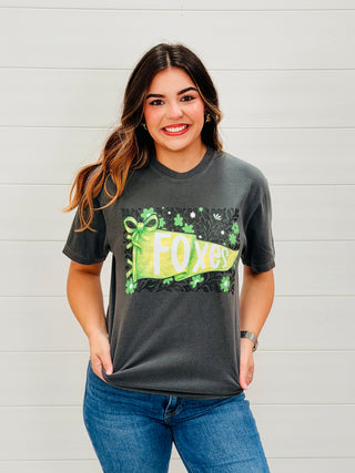 Foxes Watercolor Floral Pennant Graphic Tee-Harps & Oli-Shop Anchored Bliss Women's Boutique Clothing Store
