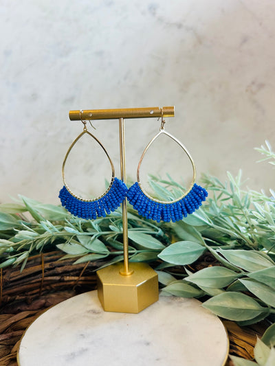 Aria Beaded Earrings • Blue-DMC-Shop Anchored Bliss Women's Boutique Clothing Store