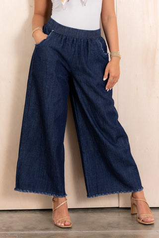 Along For the Ride Wide Leg Cropped Denim Pants-Umgee-Shop Anchored Bliss Women's Boutique Clothing Store